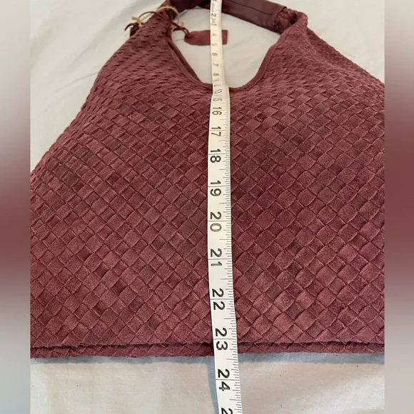 Genuine Suede Burgundy Woven Hobo Bag Fall 2025 - Picture 7 of 9
